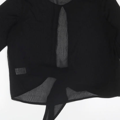 Womens UK Size 8 Missguided Black Basic Blouse