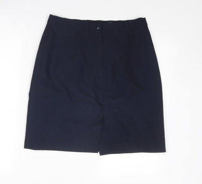 Arthur Elkin Womens Blue Polyester A-Line Skirt Size 32 in Zip