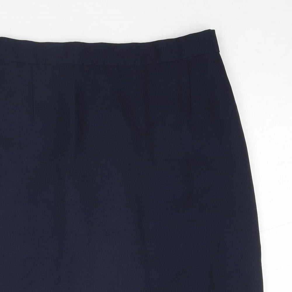 Arthur Elkin Womens Blue Polyester A-Line Skirt Size 32 in Zip