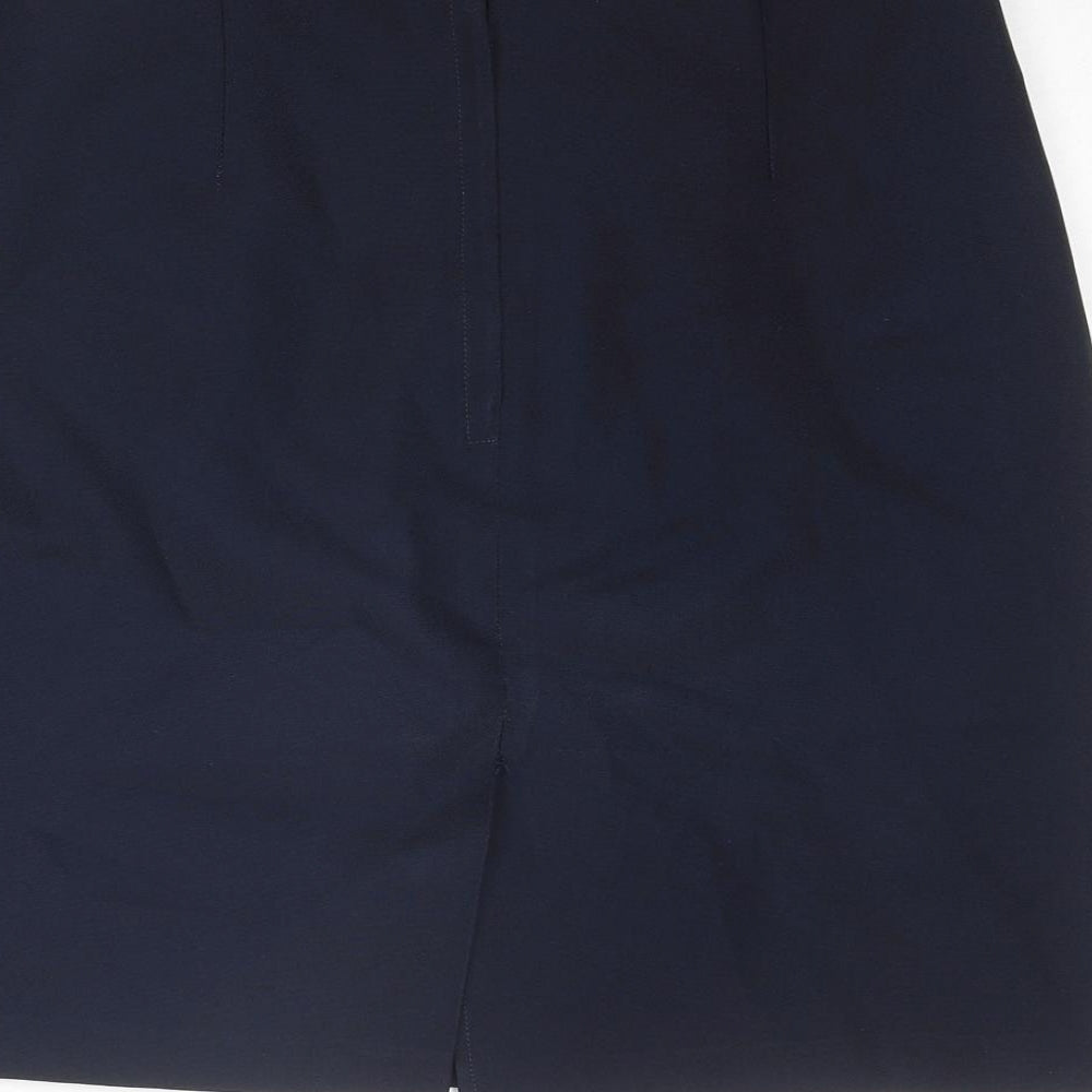 Arthur Elkin Womens Blue Polyester A-Line Skirt Size 32 in Zip