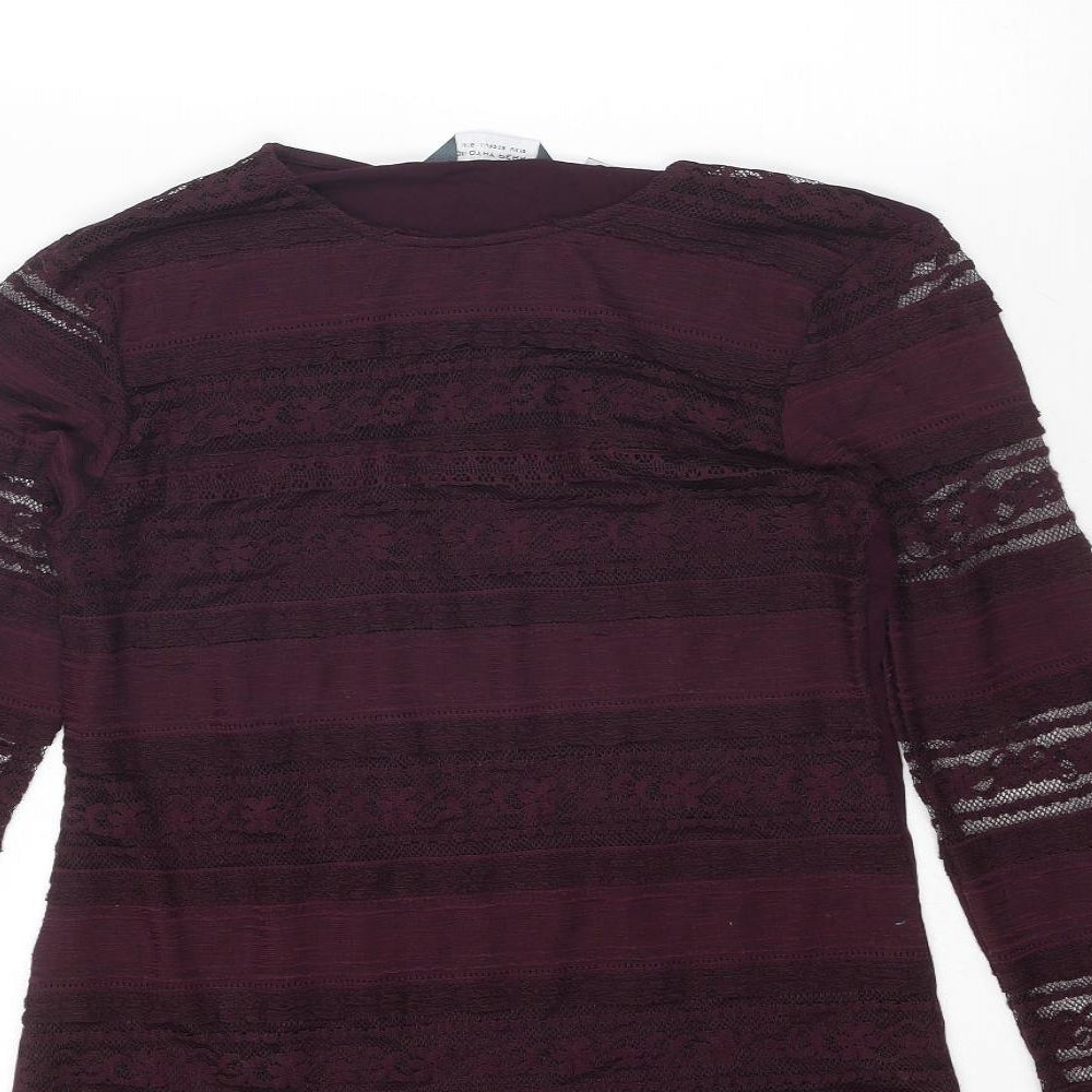 Womens UK Size 10 Dorothy Perkins Purple Basic Blouse