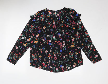 Womens UK Size 14 Simply Be Black Basic Blouse
