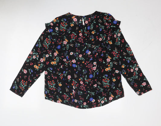 Womens UK Size 14 Simply Be Black Basic Blouse