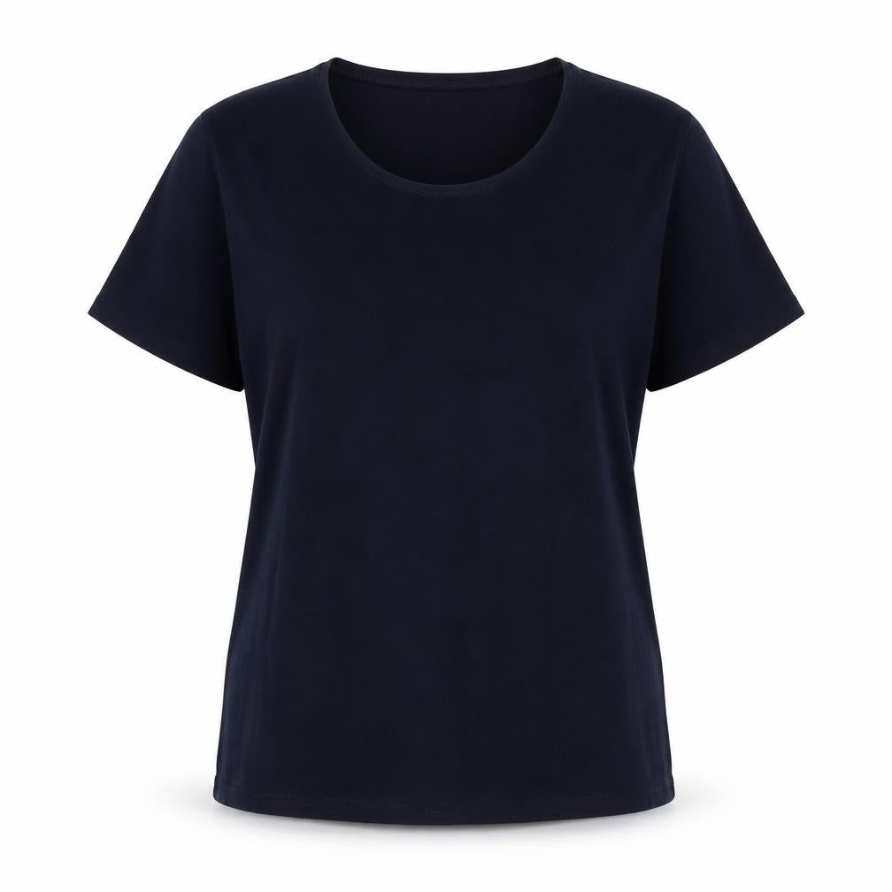 Womens UK Size L TEXT Blue Basic T-Shirt