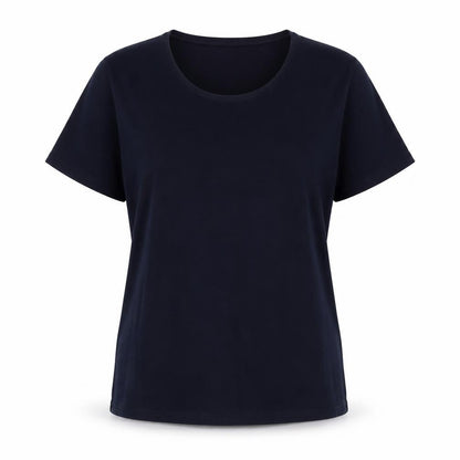 Womens UK Size L TEXT Blue Basic T-Shirt