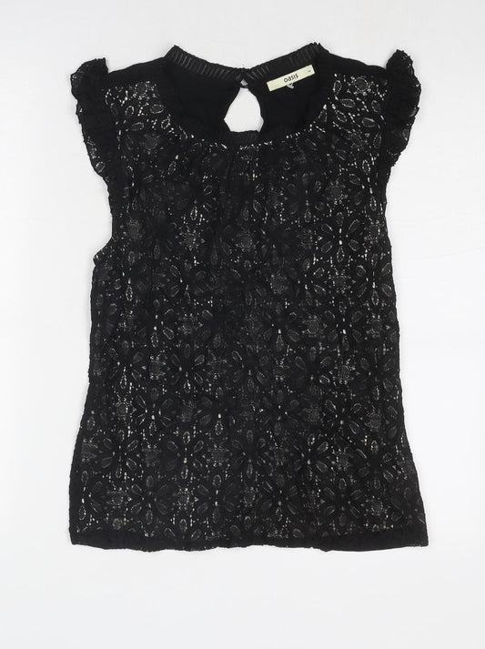 Womens UK Size M Oasis Black Basic Tank