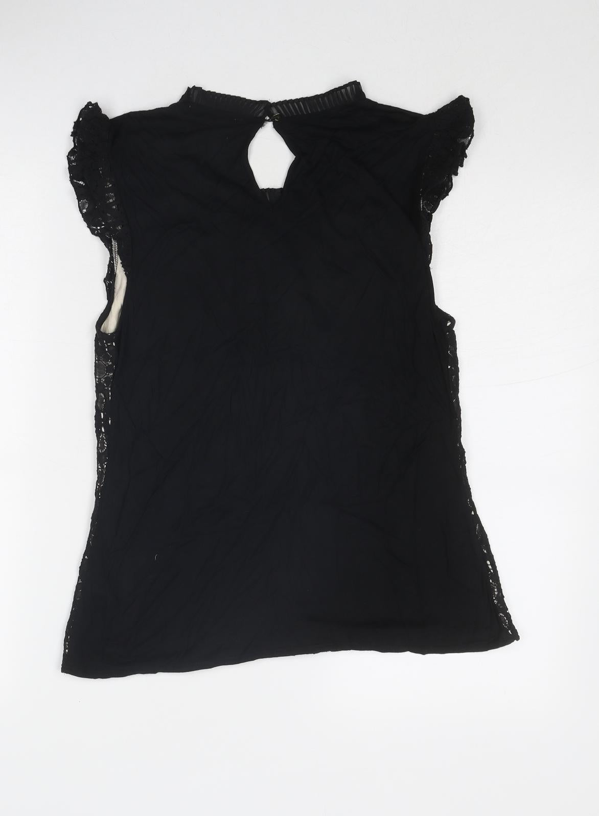 Womens UK Size M Oasis Black Basic Tank