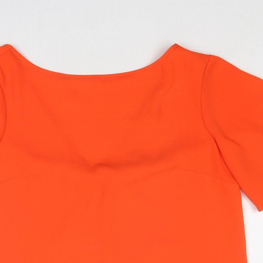 Womens UK Size 8 Warehouse Orange Basic Blouse