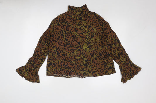 Womens UK Size S H&M Brown Basic Blouse