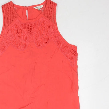 Womens UK Size 10 River Island Pink Basic Tank