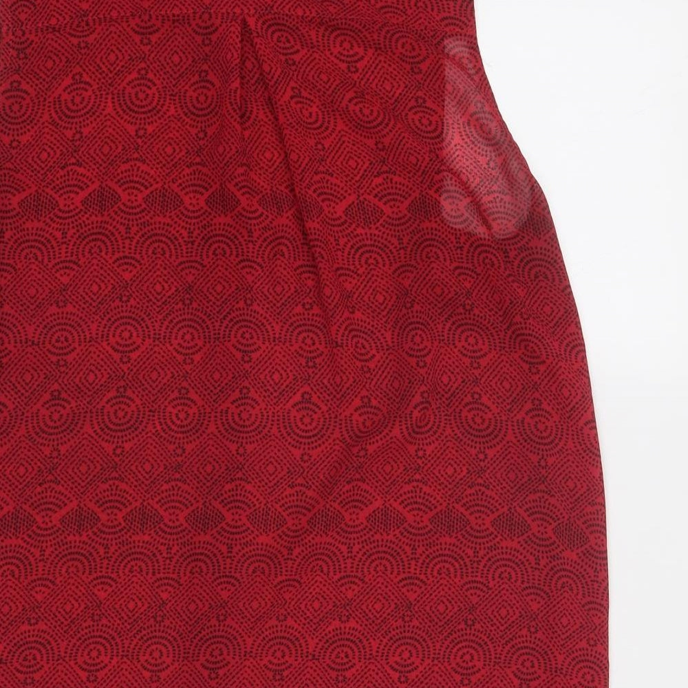 Womens UK Size 8 H&M Red Basic Button-Up