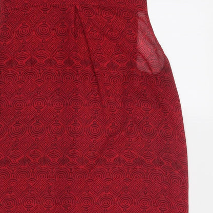 Womens UK Size 8 H&M Red Basic Button-Up