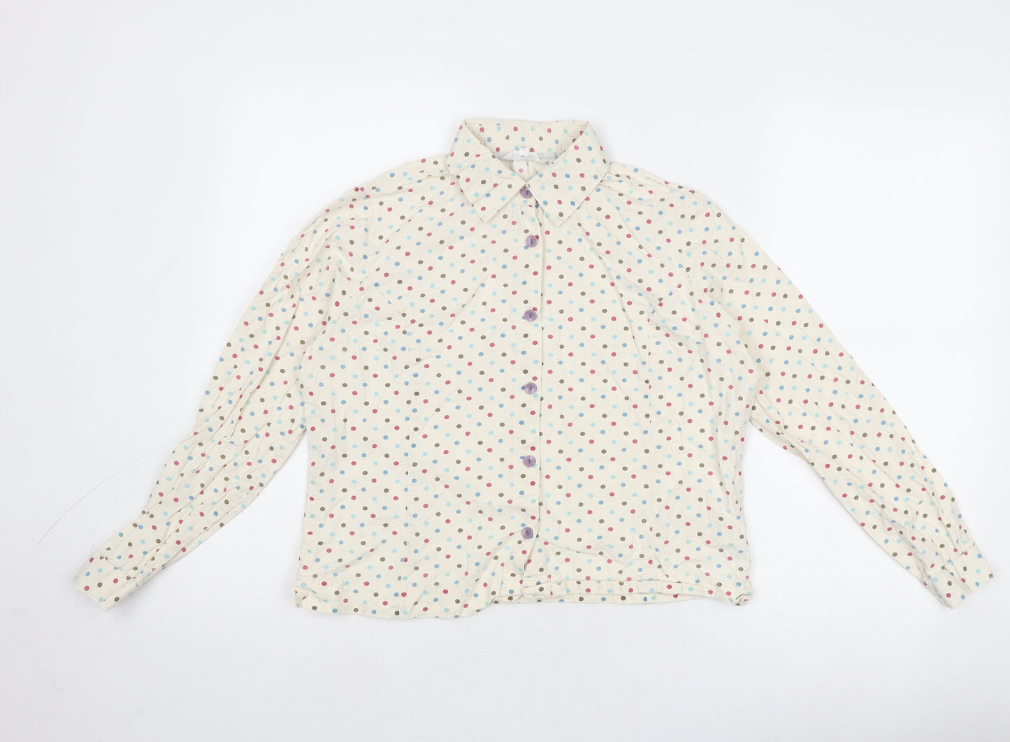 Womens UK Size 12 Tulchan Ivory Basic Button-Up