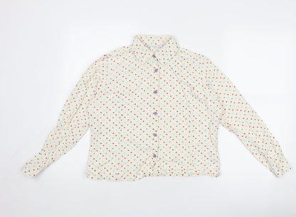 Womens UK Size 12 Tulchan Ivory Basic Button-Up