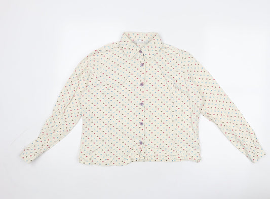 Womens UK Size 12 Tulchan Ivory Basic Button-Up