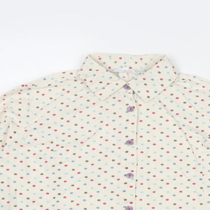 Womens UK Size 12 Tulchan Ivory Basic Button-Up