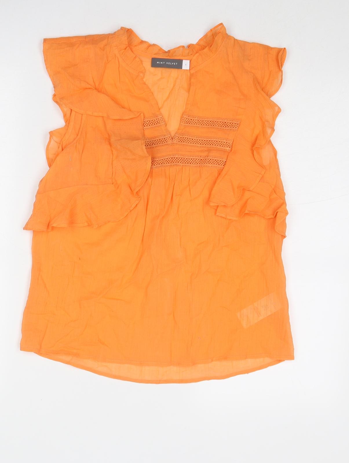 Womens UK Size 6 Mint Velvet Orange Basic Blouse