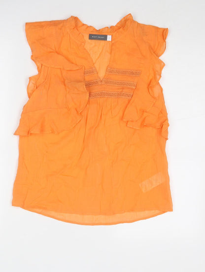 Womens UK Size 6 Mint Velvet Orange Basic Blouse