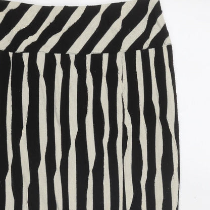 Per Una Womens Black Geometric Polyester A-Line Skirt Size 12 Zip