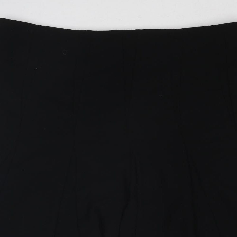 Marks and Spencer Womens Black Polyester Swing Skirt Size 36 in Zip