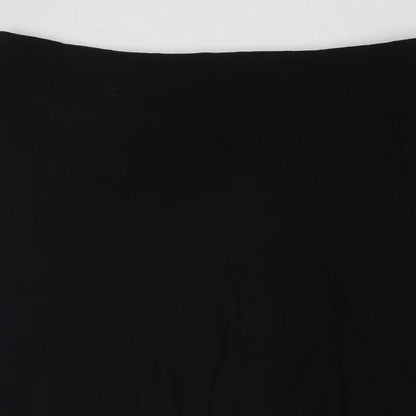 Marks and Spencer Womens Black Polyester Swing Skirt Size 36 in Zip