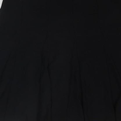 Marks and Spencer Womens Black Polyester Swing Skirt Size 36 in Zip