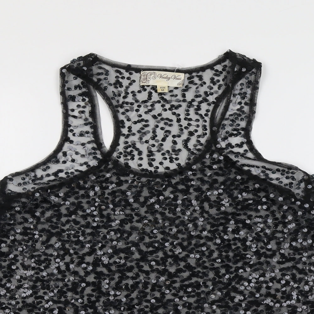 Womens UK Size M Vouley Vous Black Basic Tank