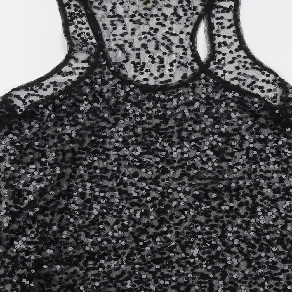 Womens UK Size M Vouley Vous Black Basic Tank