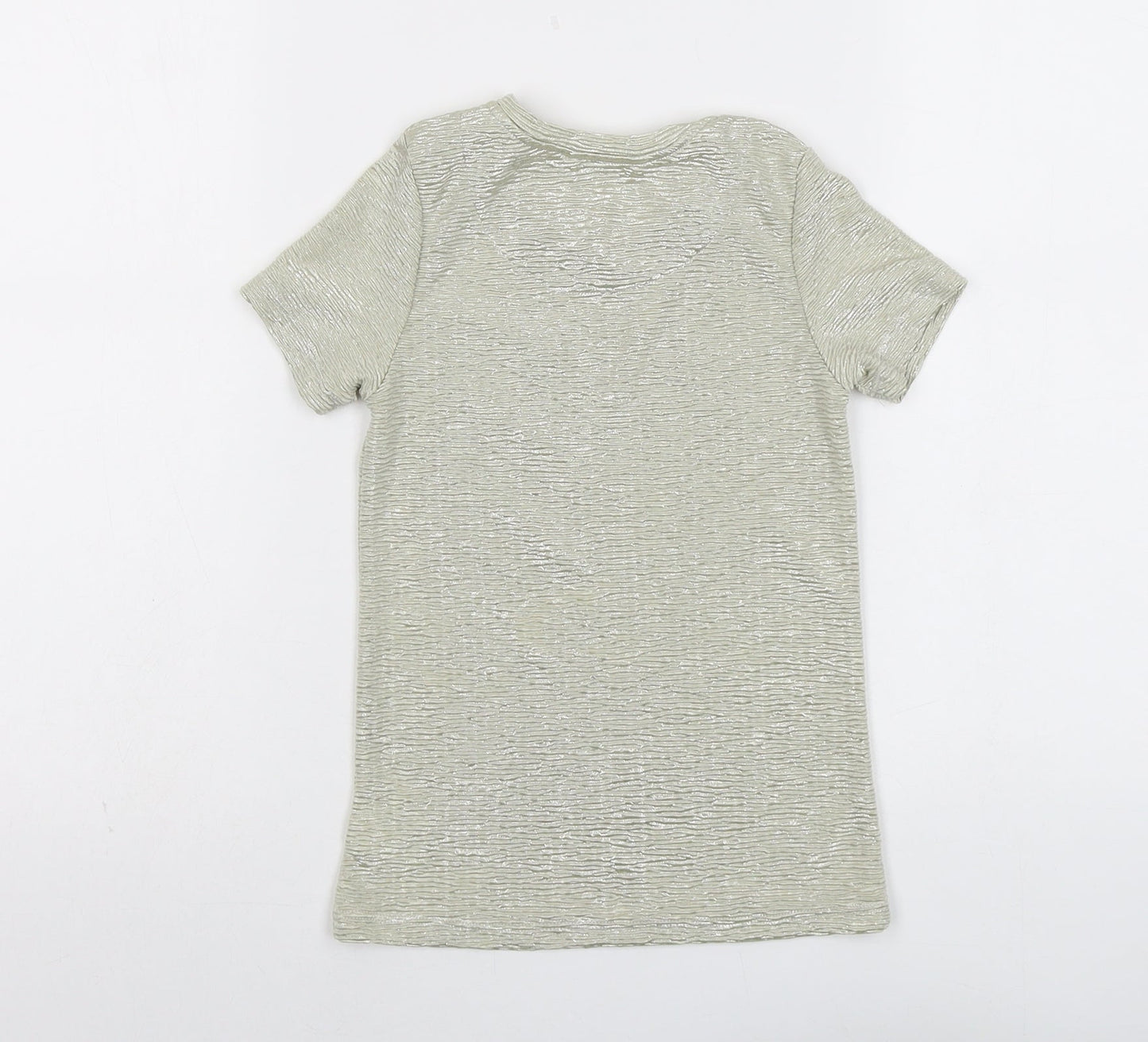 John Lewis Girls Gold Polyester Basic T-Shirt Size 6 Years Round Neck Pullover - Textured