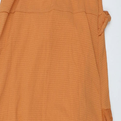 Missguided Womens Orange Polyester Tank Dress Size 6 Square Neck Pullover - Tie Shoulder Detail