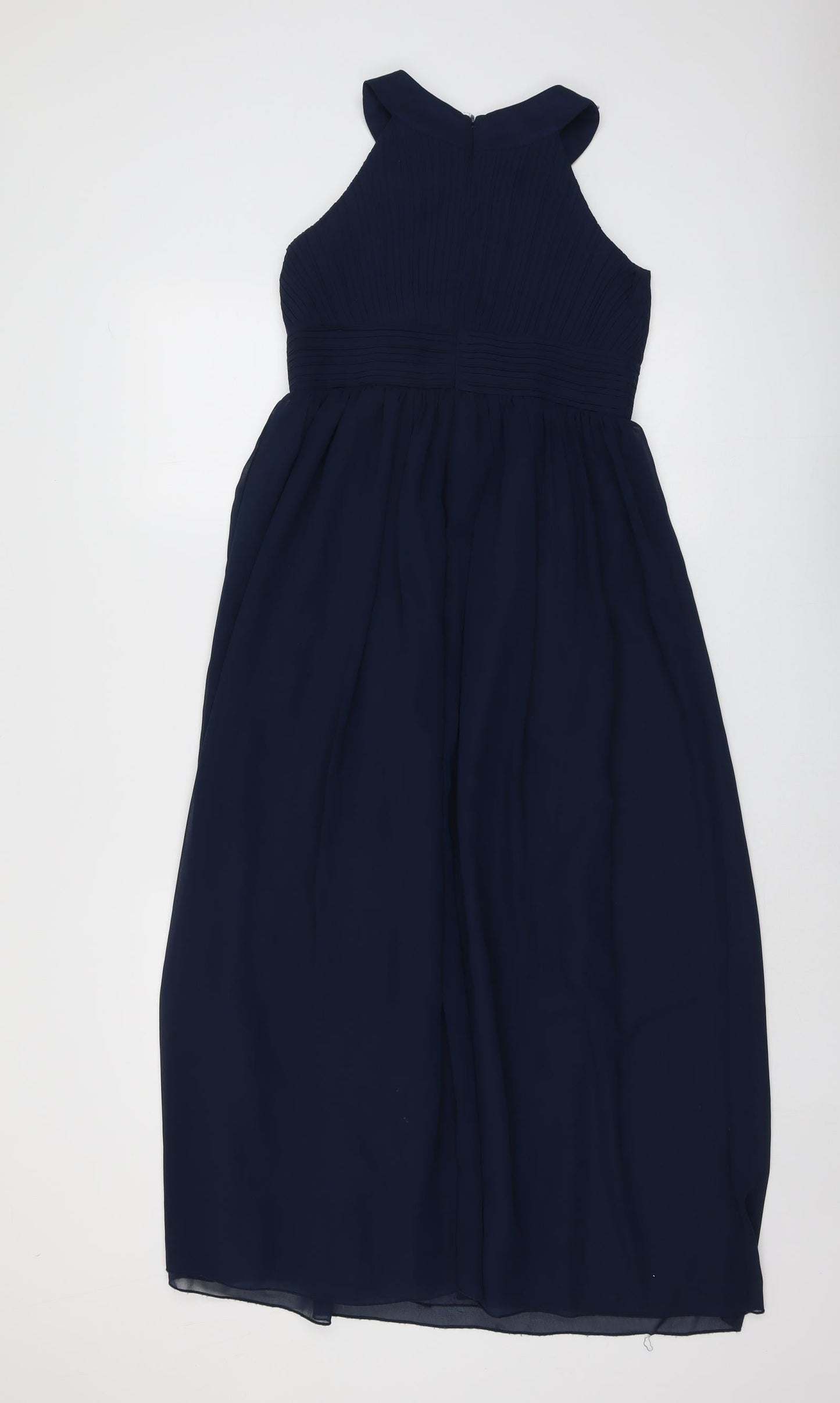 Iefiel Womens Blue Polyester Ball Gown Size 2XS Round Neck Zip - Embellished Neckline