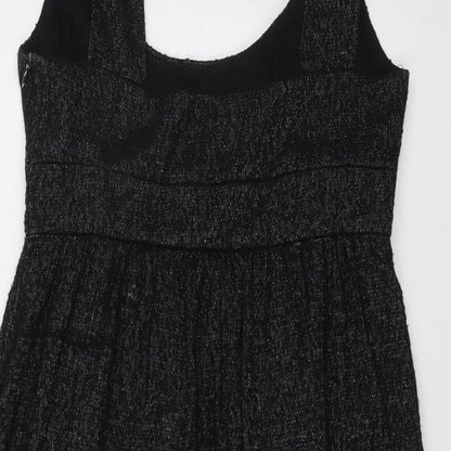 Zara Womens Black Polyester Tank Dress Size XS Scoop Neck Zip