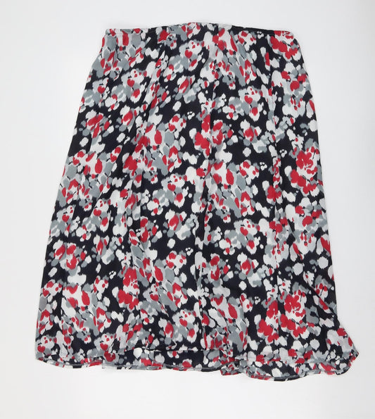 Oscar B. Womens Multicoloured Geometric Polyester Swing Skirt Size 20 Zip