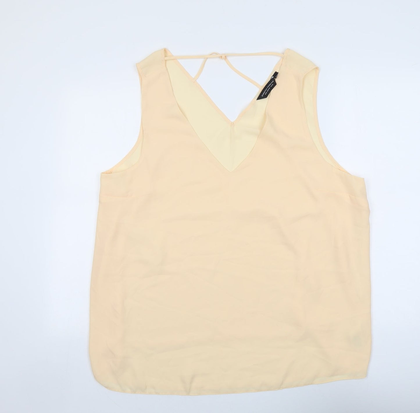 Dorothy Perkins Womens Orange Polyester Basic Tank Size 22 V-Neck