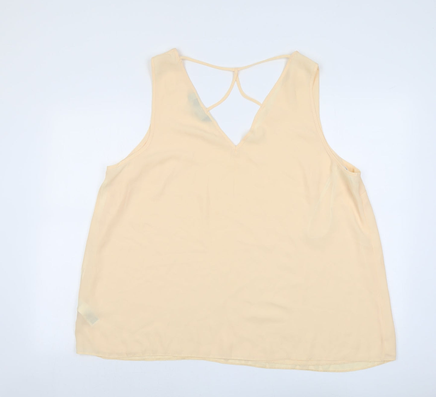 Dorothy Perkins Womens Orange Polyester Basic Tank Size 22 V-Neck