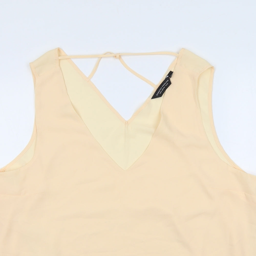 Dorothy Perkins Womens Orange Polyester Basic Tank Size 22 V-Neck