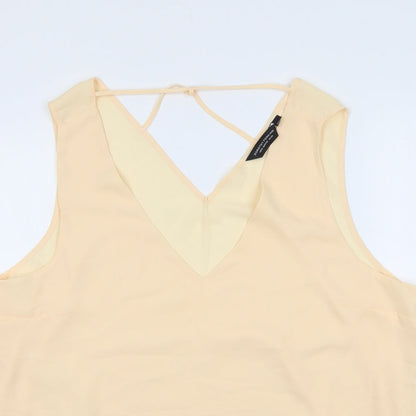 Dorothy Perkins Womens Orange Polyester Basic Tank Size 22 V-Neck