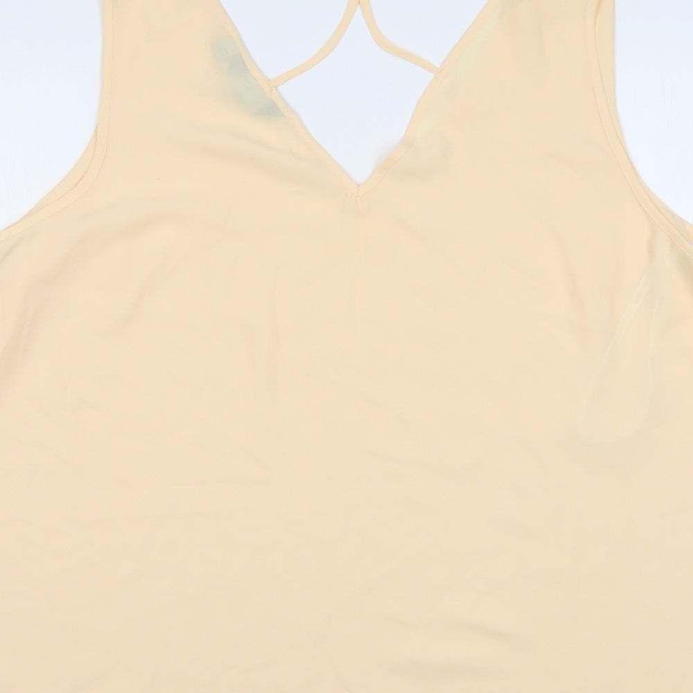 Dorothy Perkins Womens Orange Polyester Basic Tank Size 22 V-Neck