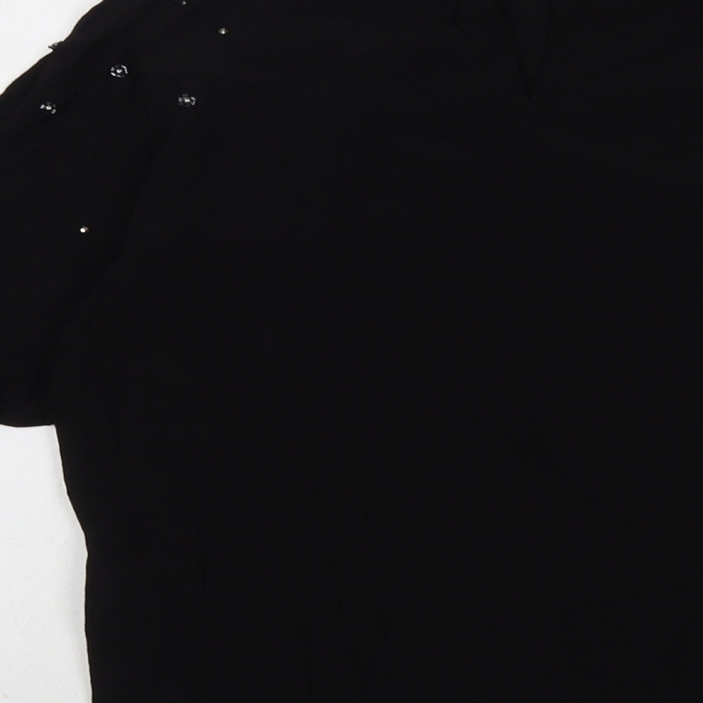 Womens UK Size 10 River Island Black Basic Blouse