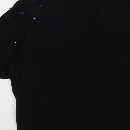 Womens UK Size 10 River Island Black Basic Blouse