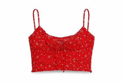 Womens UK Size XS Motel Red Cropped Tank