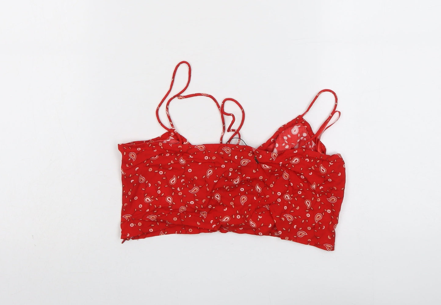 Womens UK Size XS Motel Red Cropped Tank