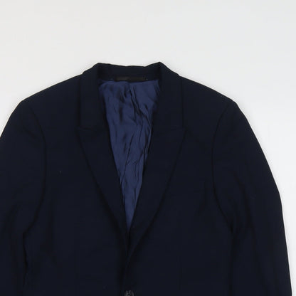 Mens UK Size 34 Topman Regular Blue Suit Jacket