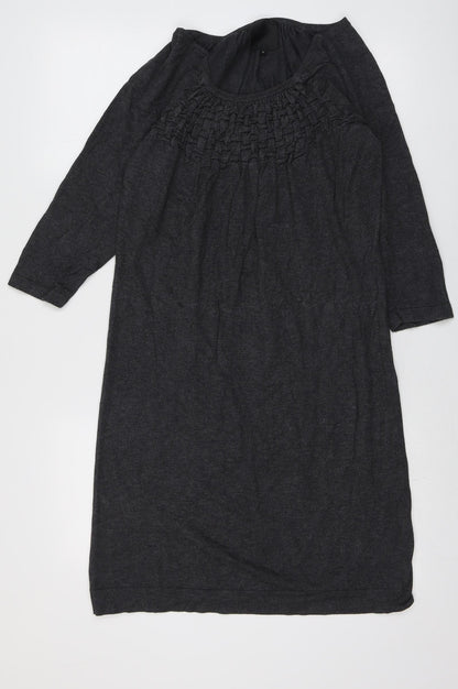 In Wear Womens Grey Viscose A-Line Size M Round Neck Pullover