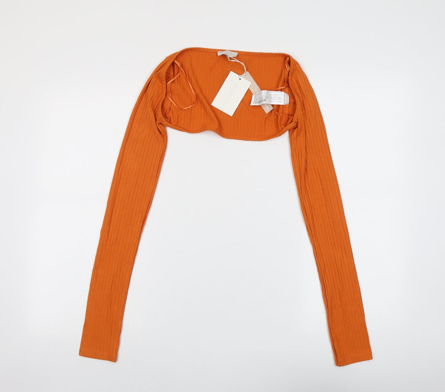 Womens UK Size M Pull&Bear Orange Cropped Blouse