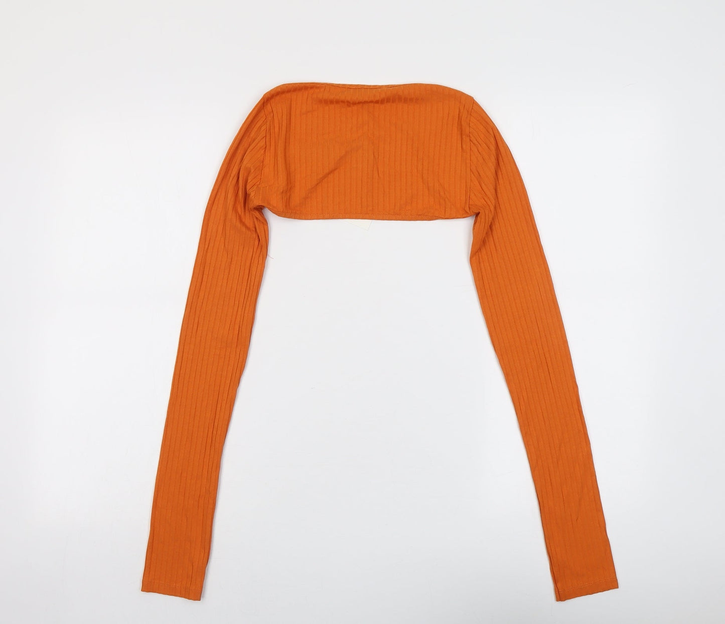 Womens UK Size M Pull&Bear Orange Cropped Blouse