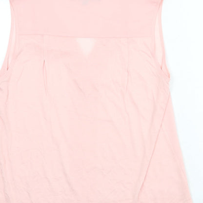 French Connection Womens Pink Polyester Basic Tank Size S V-Neck