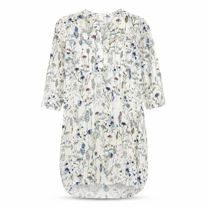H&M Womens Beige Floral Viscose Sheath Size 8 V-Neck Button