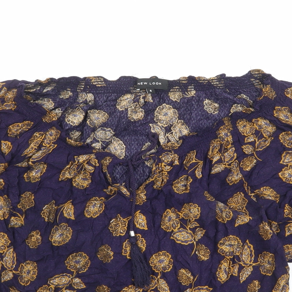 Womens UK Size 6 New Look Blue Basic Blouse