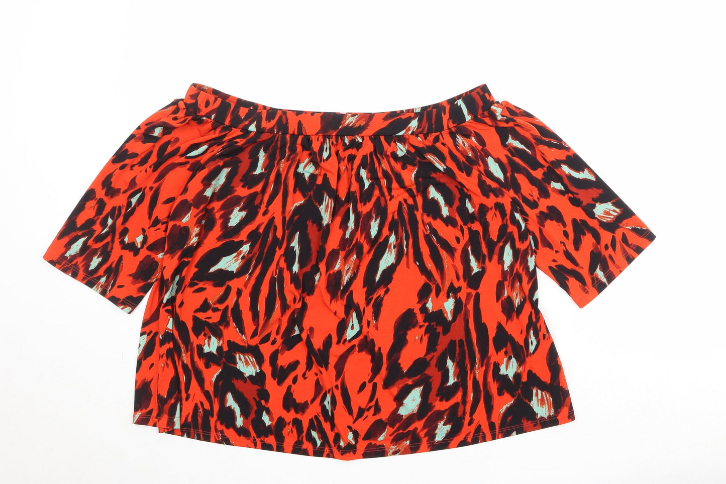 Womens UK Size 14 Very Orange Basic Blouse